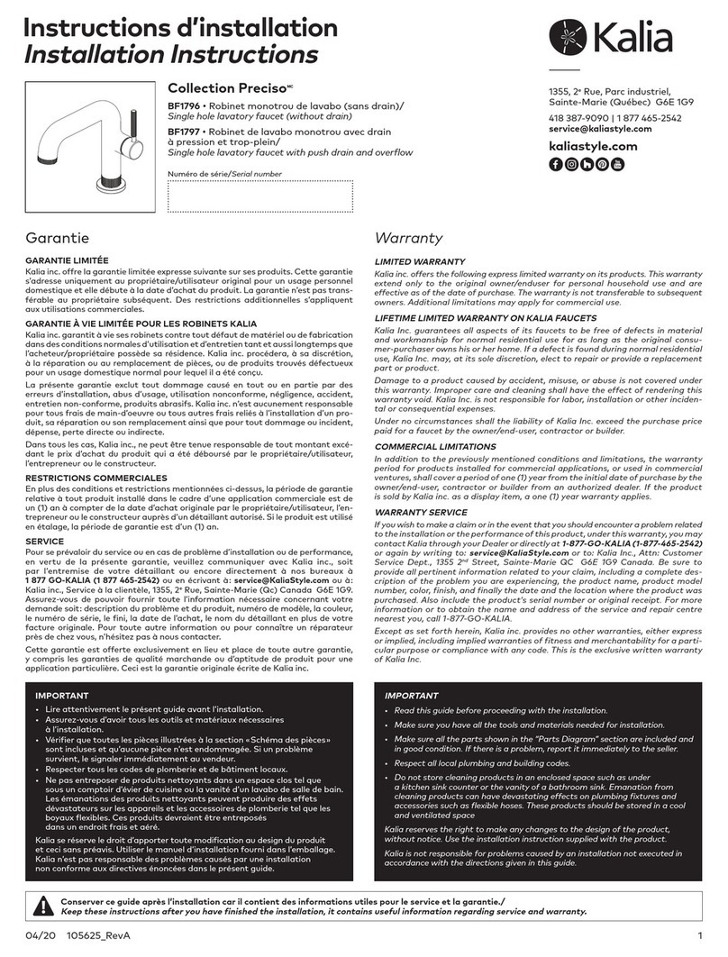 Kalia Preciso BF1796 Manuel utilisateur