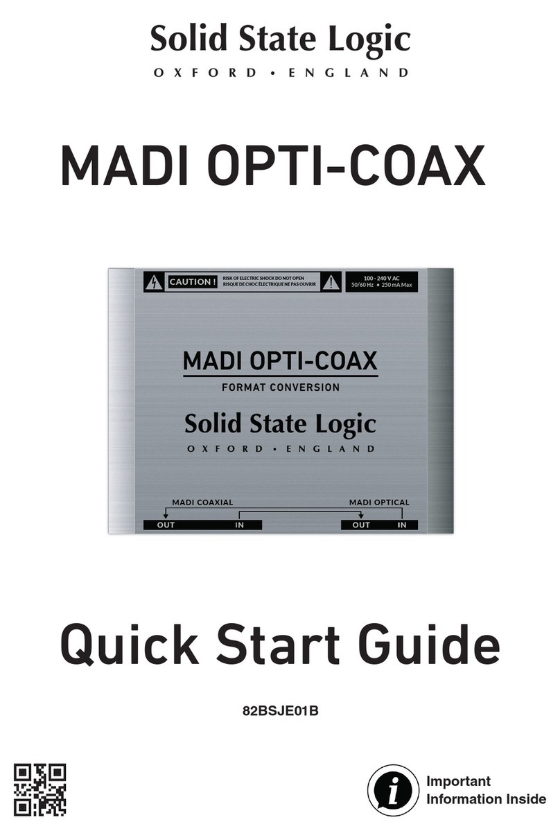 Solid State Logic MADI OPTI-COAX Manuel utilisateur