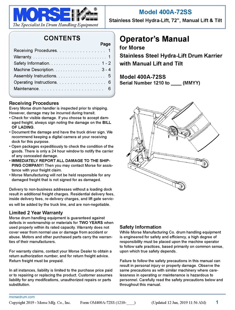 morse 400A-72SS Manuel utilisateur morse 400A-72SS Manuel utilisateur