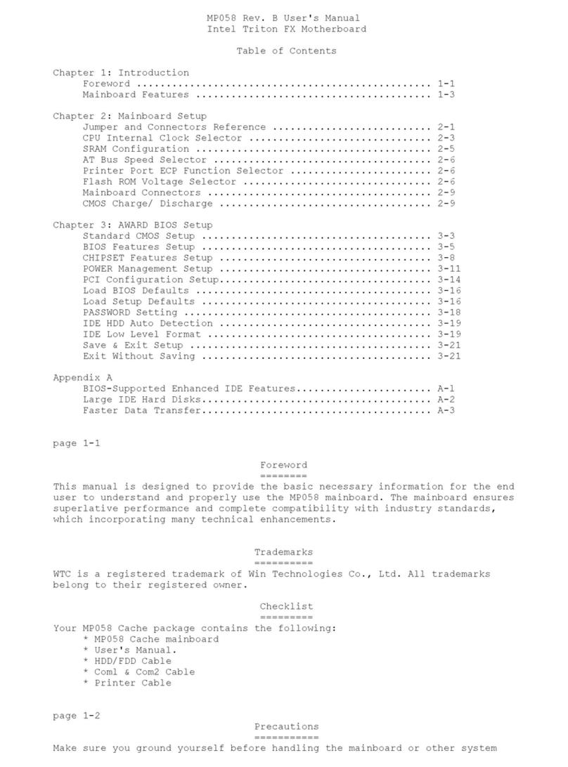 WTC MP058 Manuel utilisateur