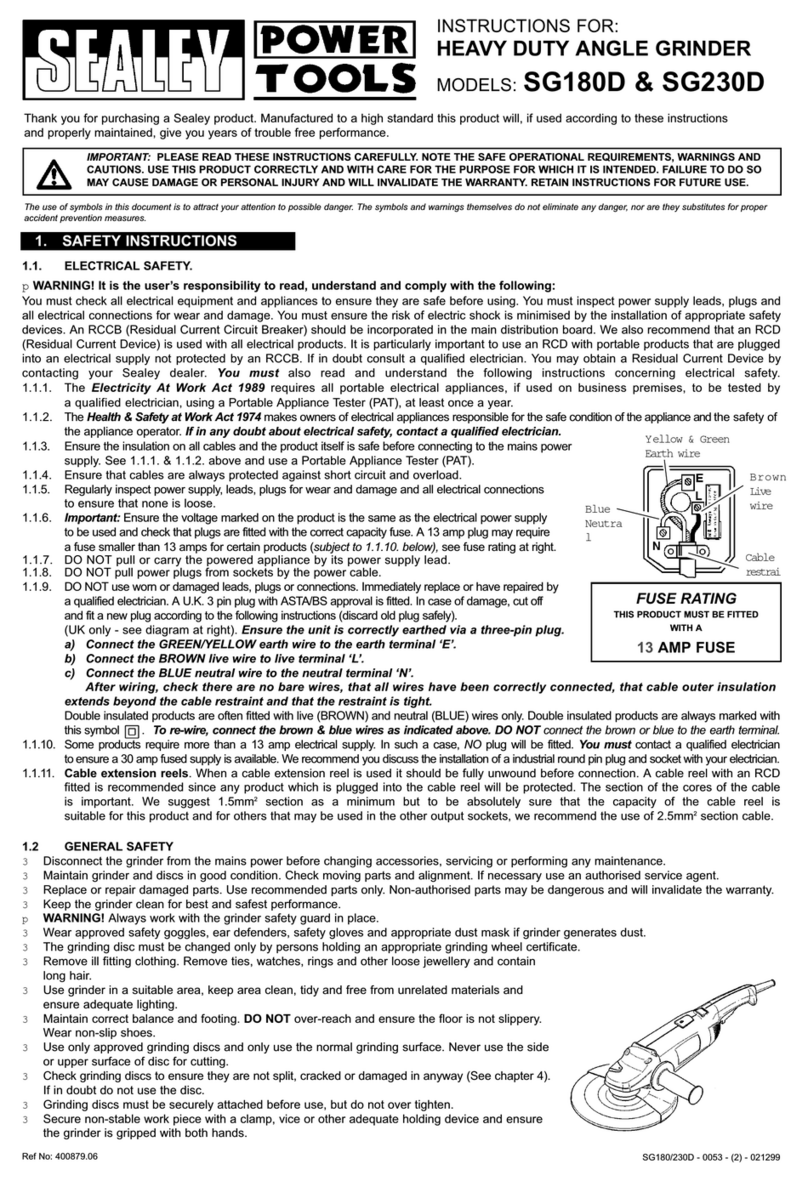 Sealey SG180D Manuel utilisateur
