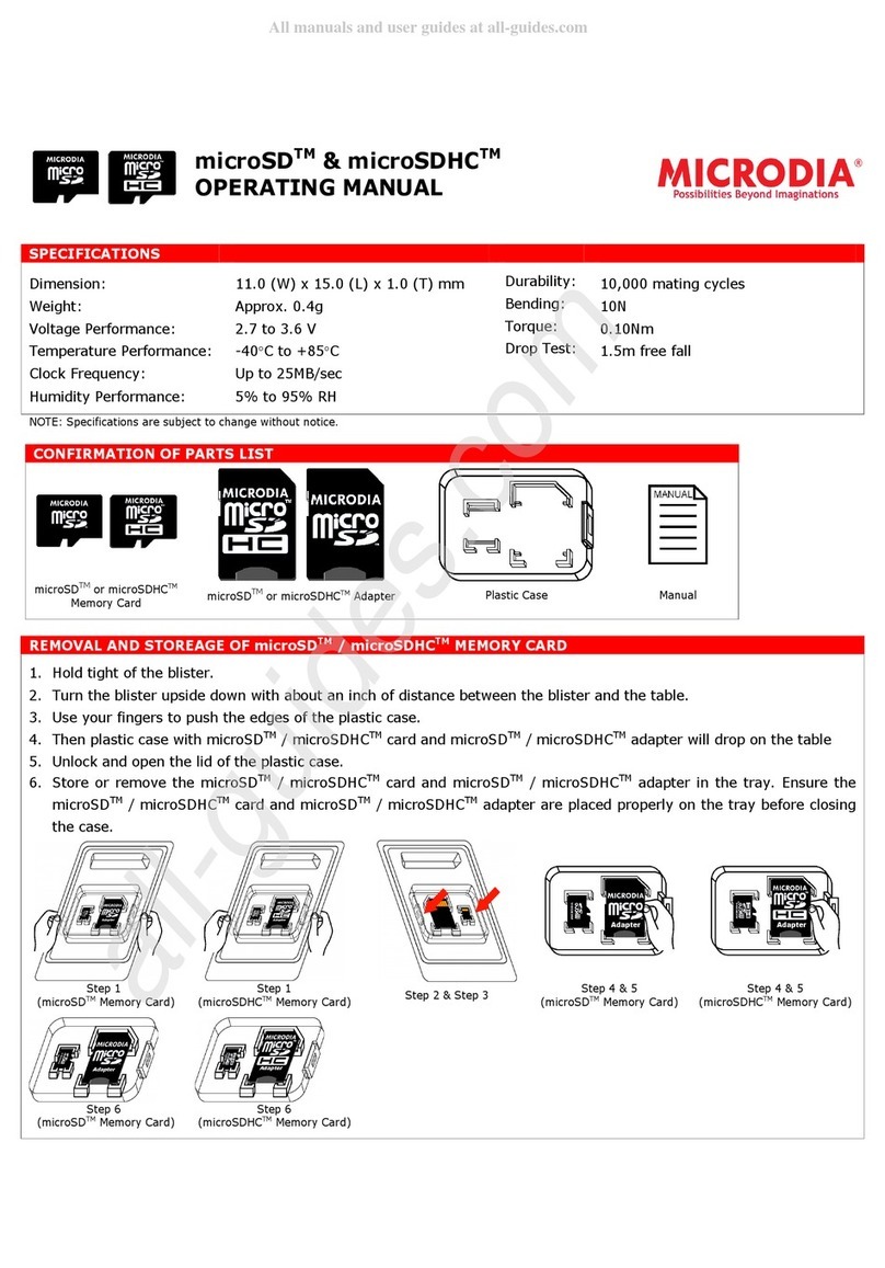Microdia microSD Manuel utilisateur