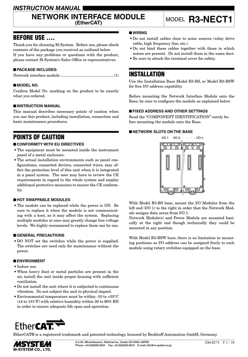 M-system EtherCAT R3-NECT1 Manuel utilisateur