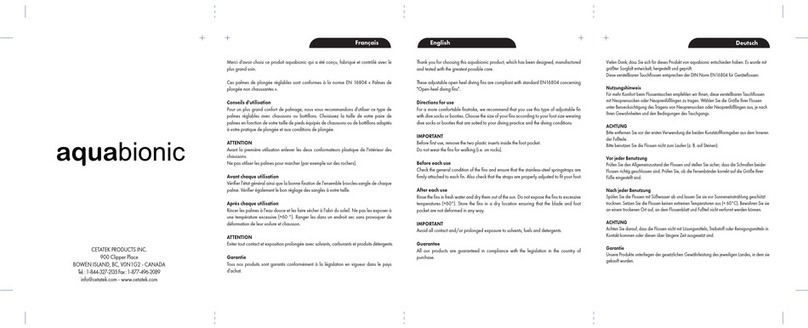 Beuchat Aquabionic Manuel utilisateur Beuchat Aquabionic Manuel utilisateur