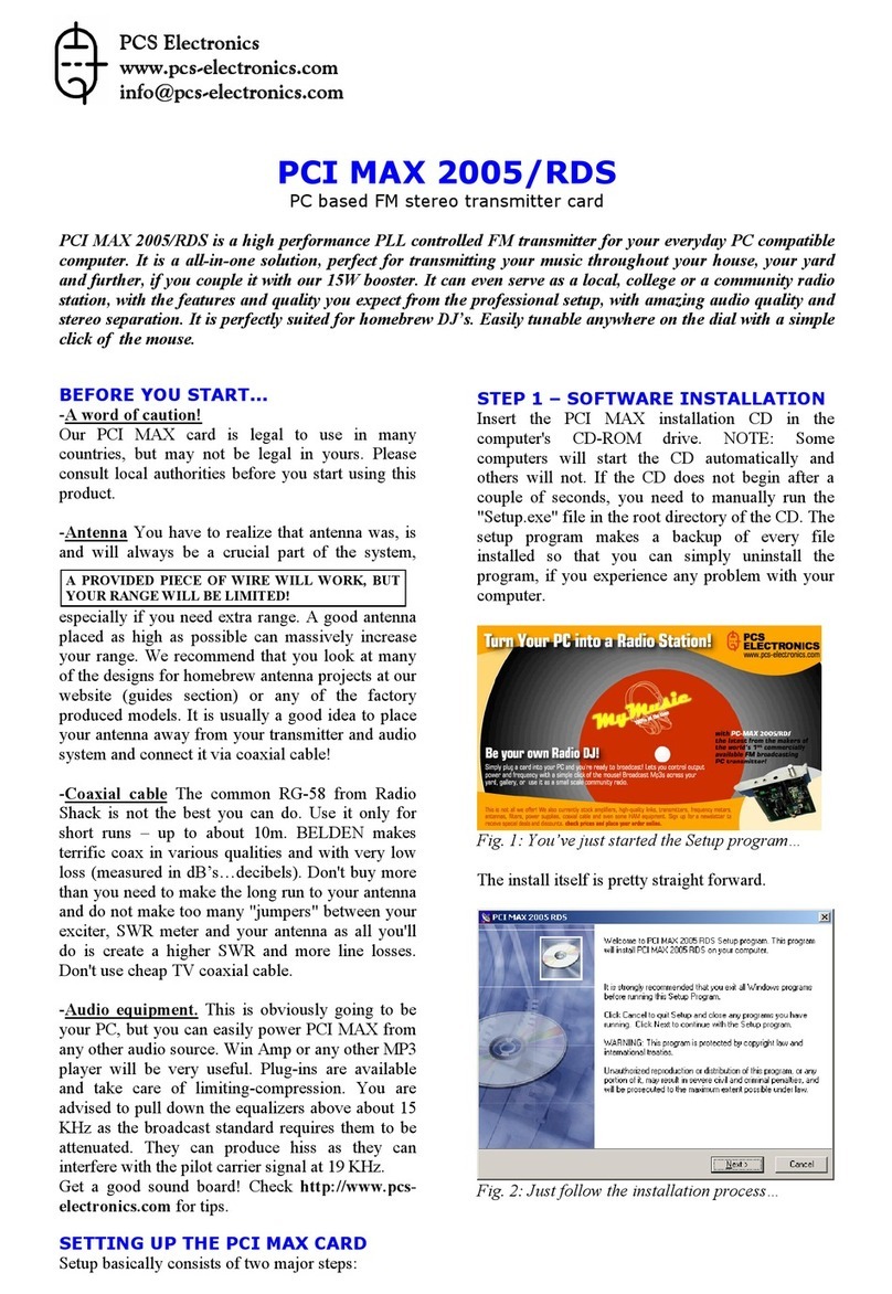 PCS Electronics PCI MAX 2005/RDS Manuel utilisateur