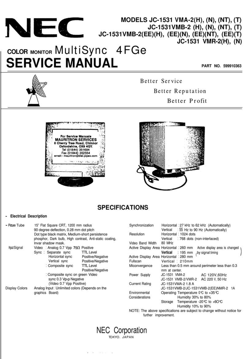 NEC MultiSync 4FGe Manuel utilisateur