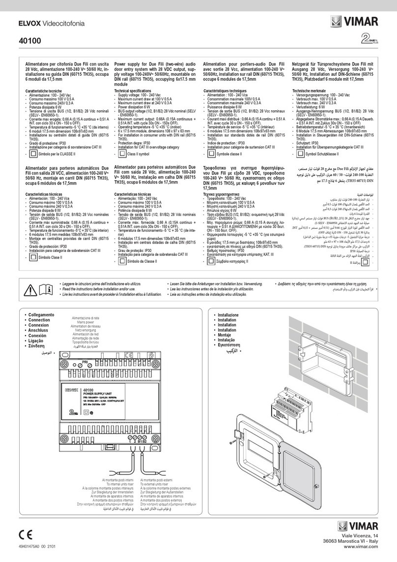 Vimar Elvox 40100 Manuel utilisateur