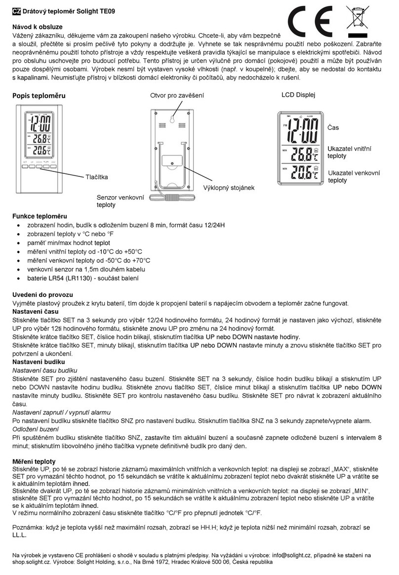 Solight TE09 Manuel utilisateur