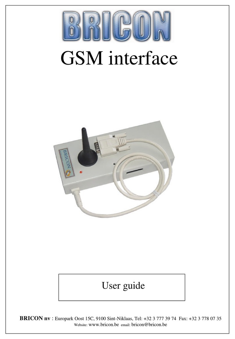 Bricon GSM interface Manuel utilisateur