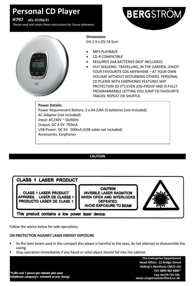 Bergstrom H797 Manuel utilisateur