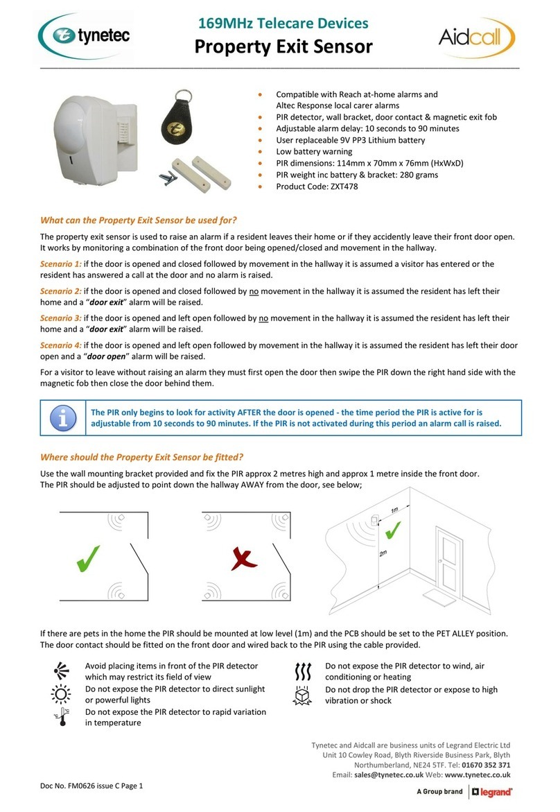 Tynetec Aidcall ZXT478 Manuel utilisateur