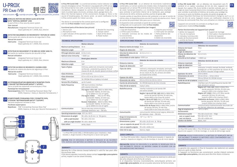 U-Prox PIR Combi Manuel utilisateur