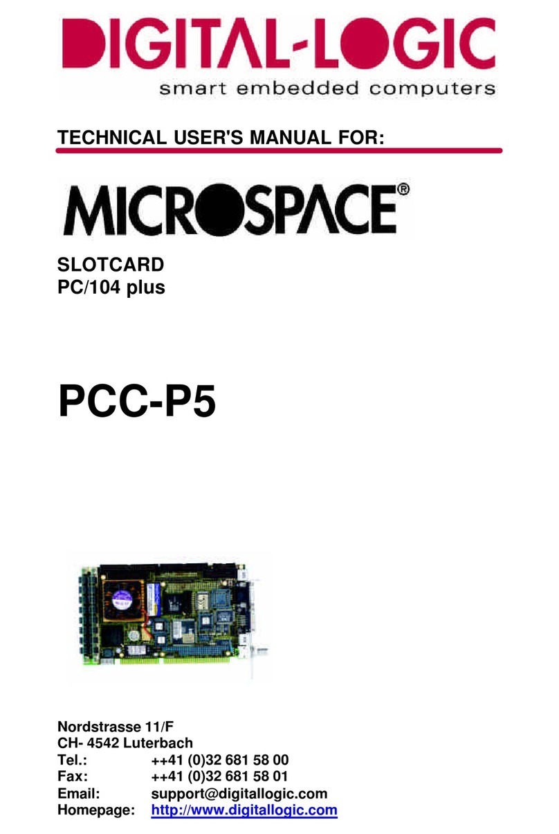 DIGITAL-LOGIC MICROSPACE PCC-P5 Manuel utilisateur