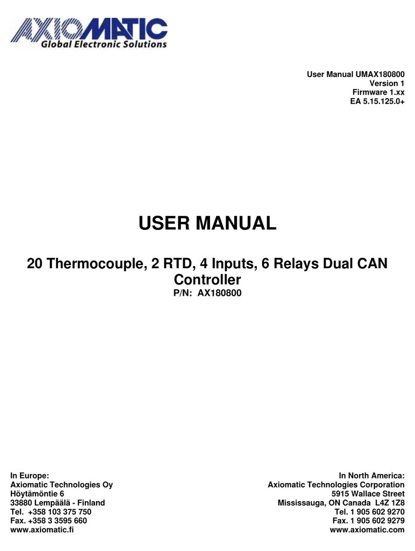 AXIOMATIC AX180800 Manuel utilisateur