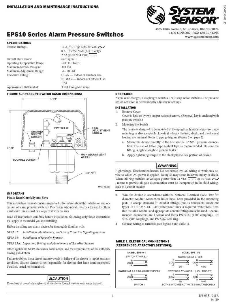 System Sensor EPS10 Series Manuel utilisateur