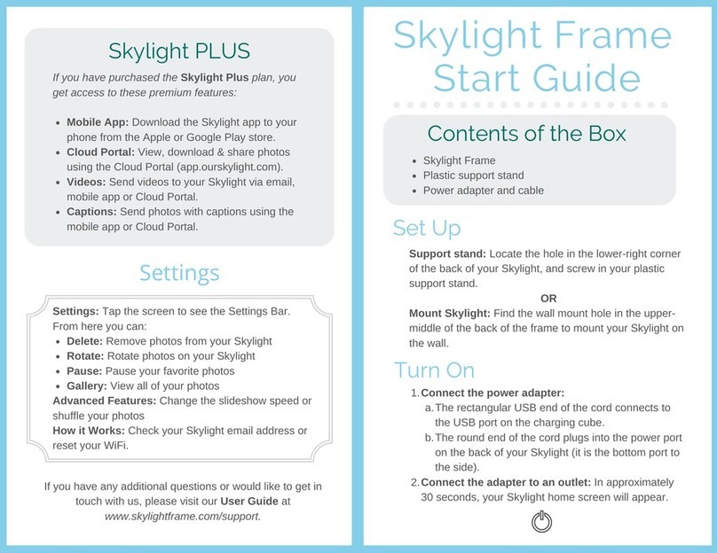 Sky Light Frame Mode d’emploi