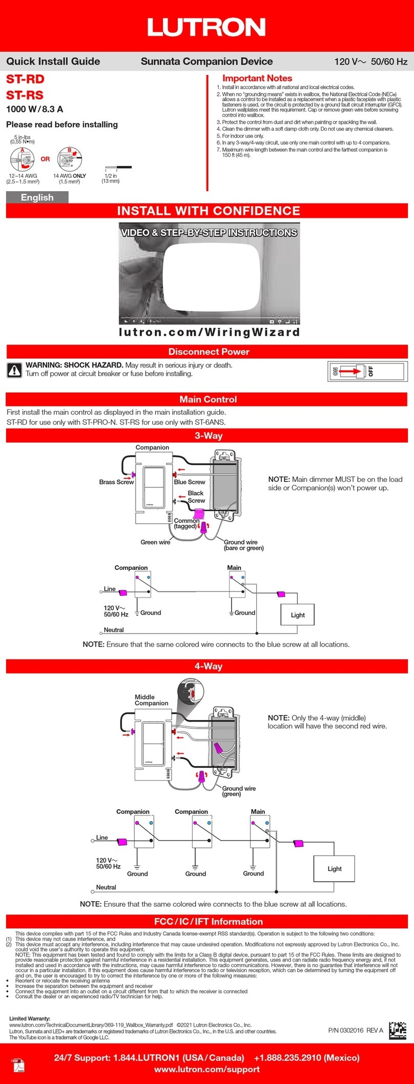 Lutron Electronics ST-RD Manuel utilisateur