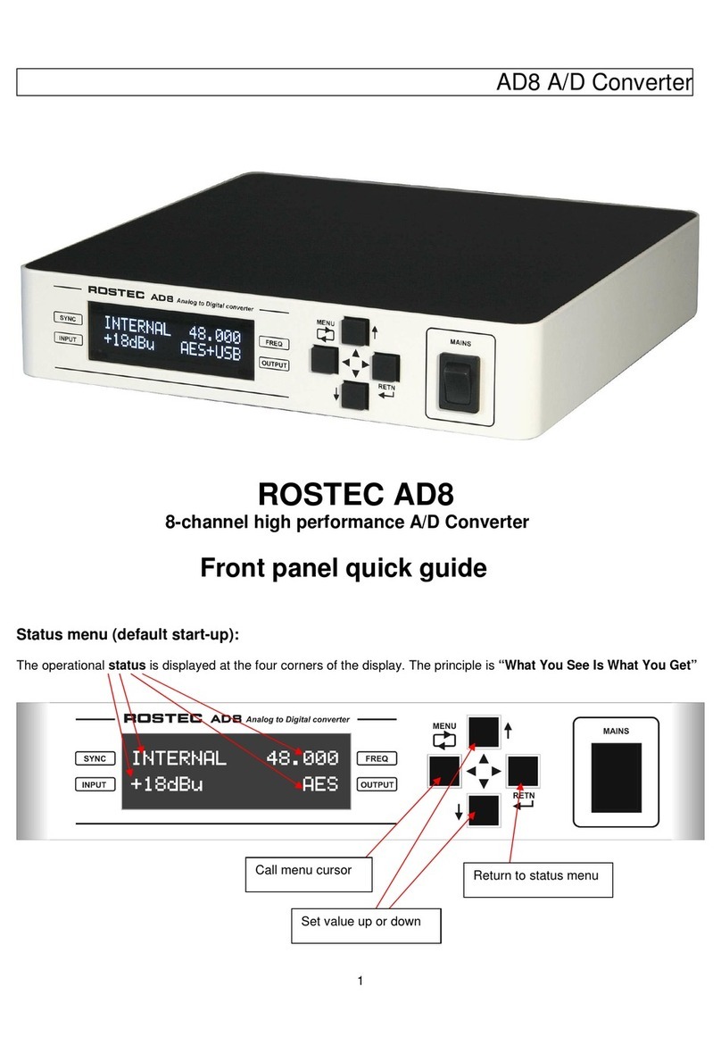 ROSTEC AD8 Manuel utilisateur ROSTEC AD8 Manuel utilisateur