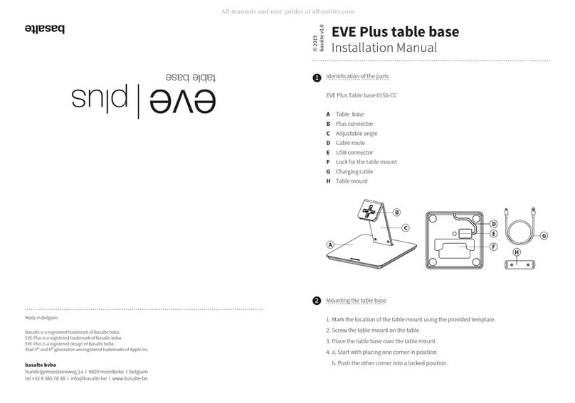 Basalte EVE Plus Table base 0150-CC Manuel utilisateur