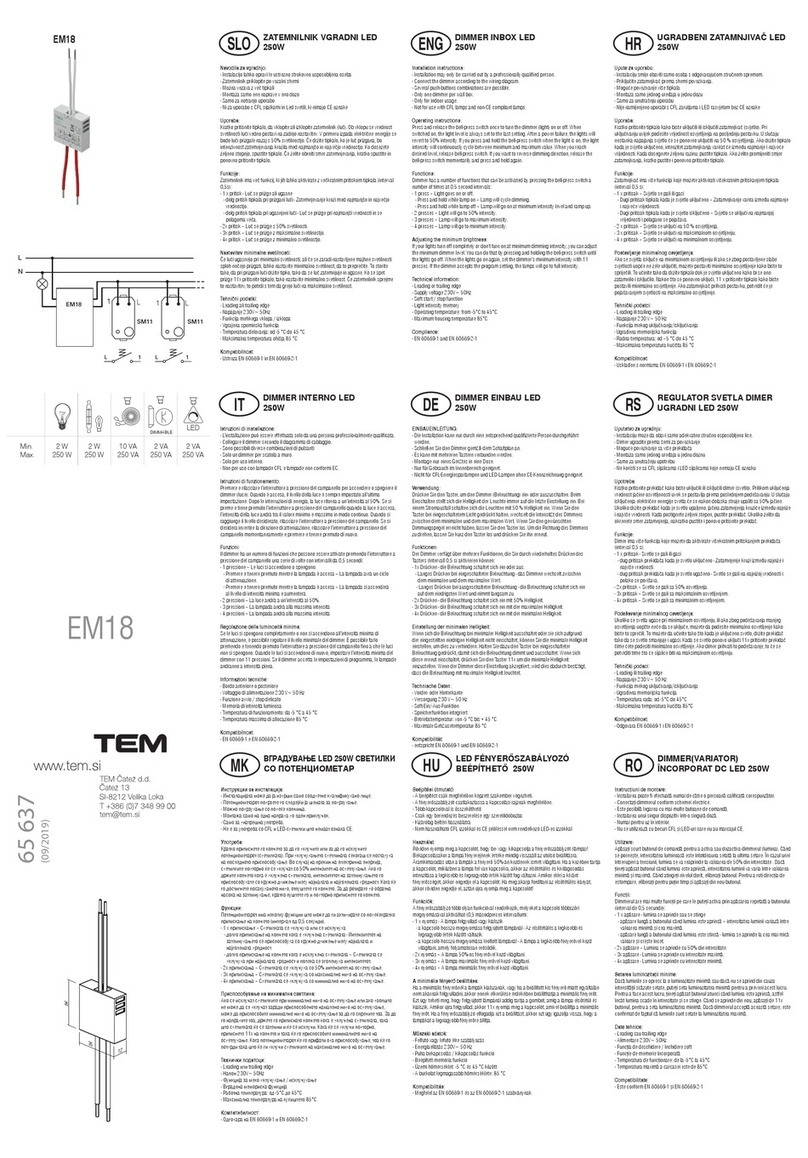 TEM EM18 Manuel utilisateur