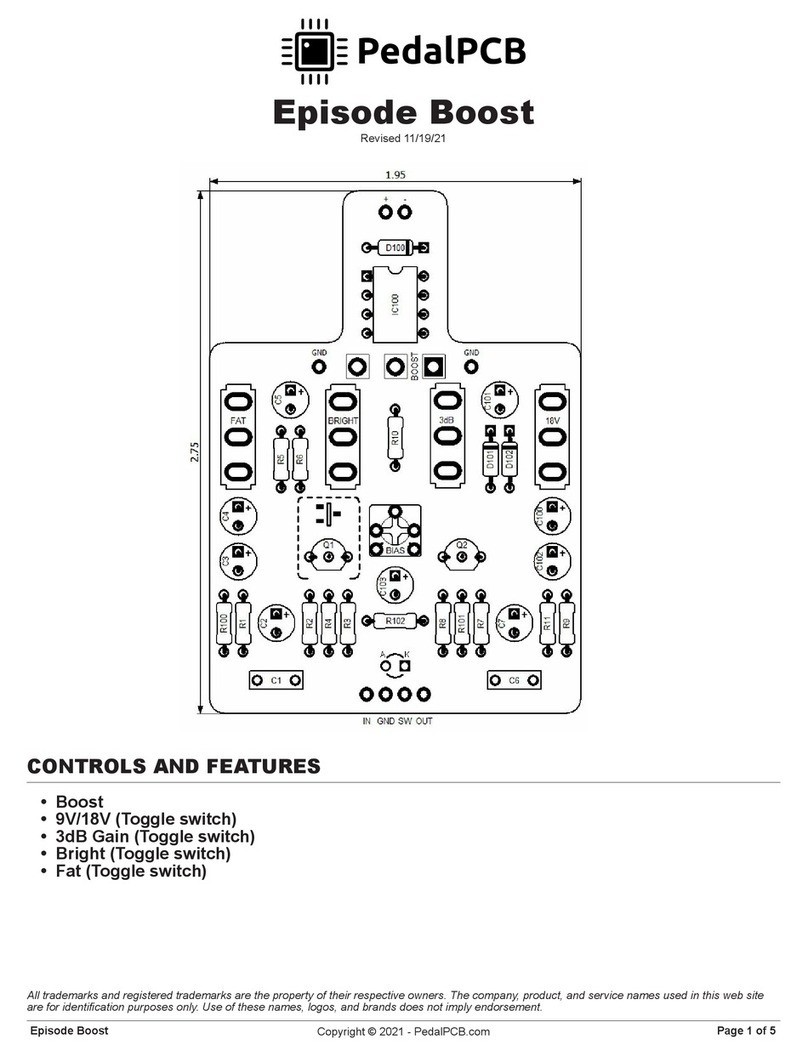 PedalPCB Episode Boost Manuel utilisateur