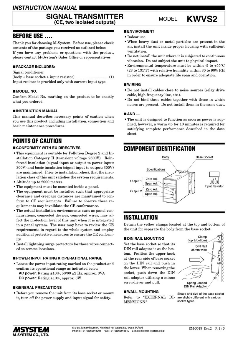 M-system KWVS2 Manuel utilisateur