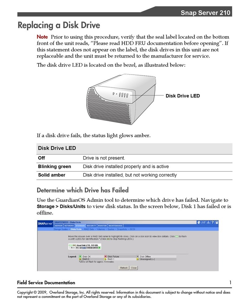 Overland Storage Snap Server 210 Manuel utilisateur