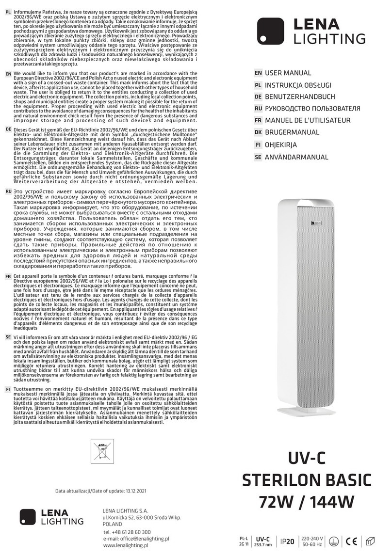 Lena Lighting UV-C STERILON BASIC Manuel utilisateur