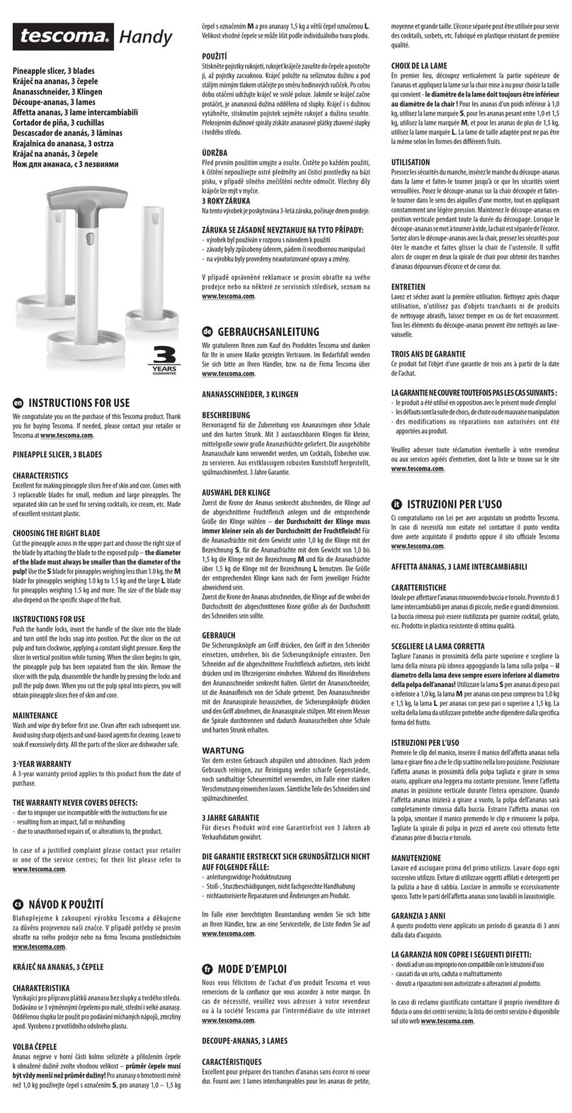 Tescoma Handy Manuel utilisateur