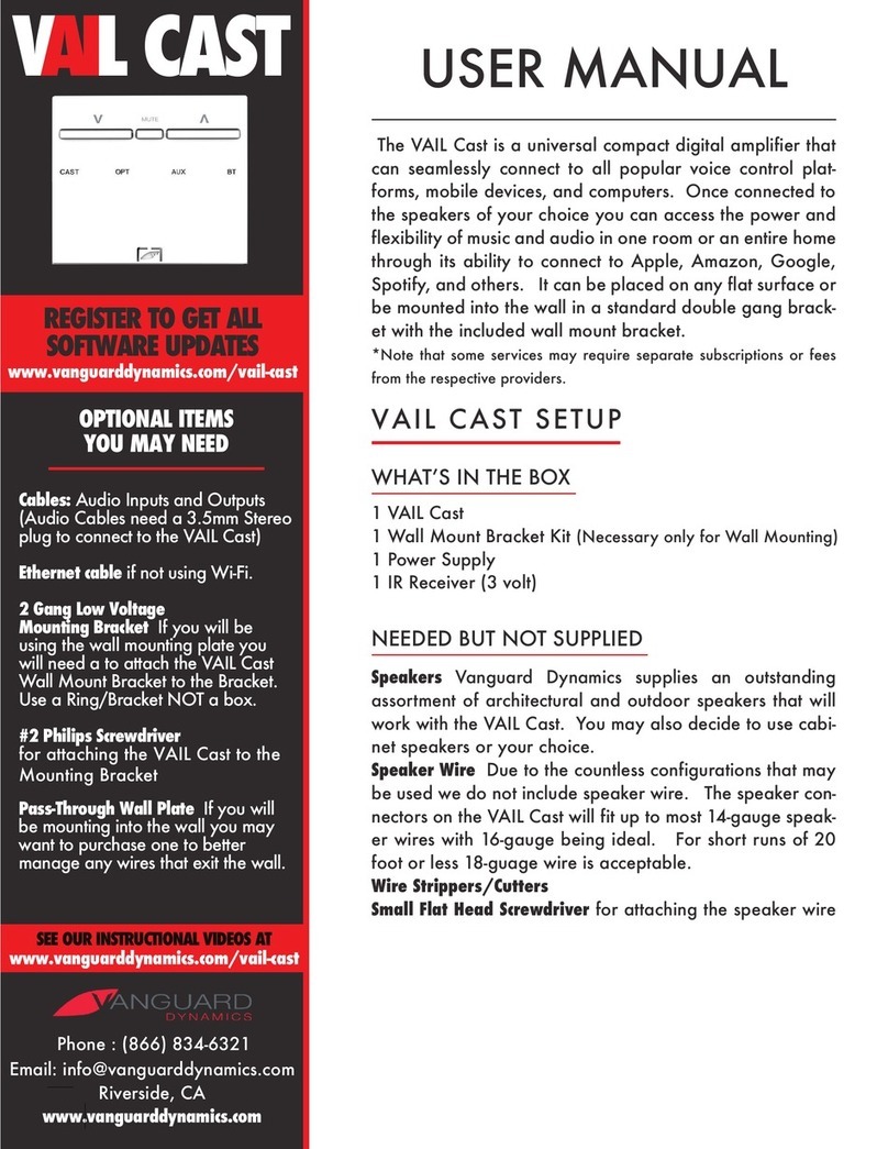 Vanguard Dynamics VAIL CAST Manuel utilisateur