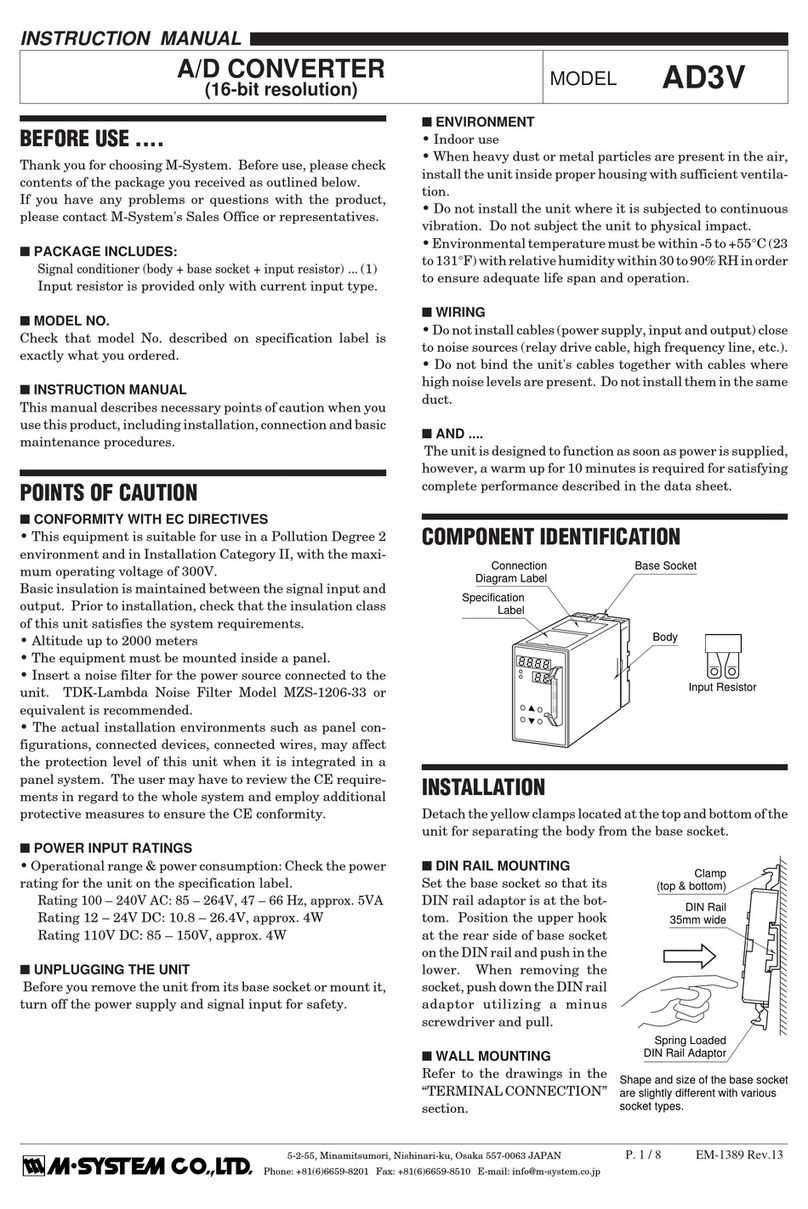 M-system AD3V Manuel utilisateur