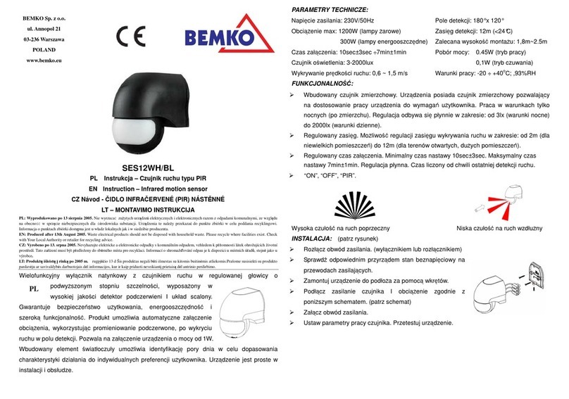 BEMKO SES12WH Manuel utilisateur