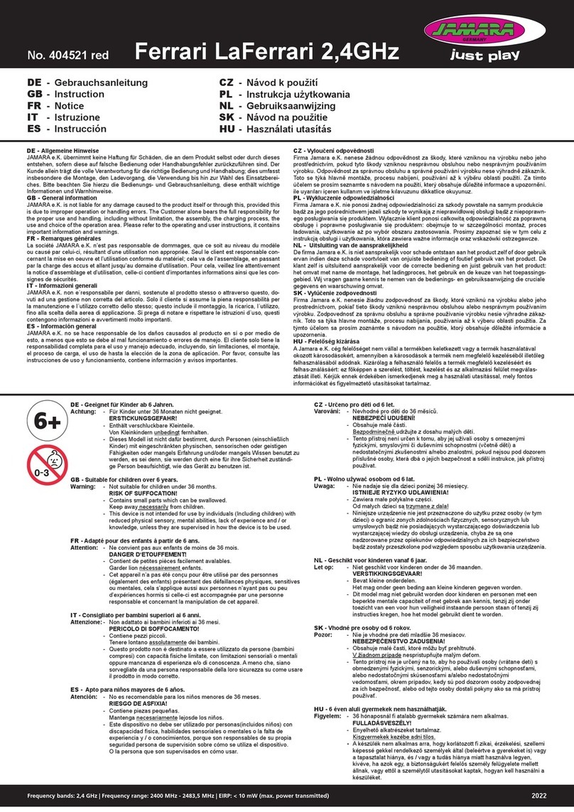 Jamara Ferrari LaFerrari Manuel utilisateur