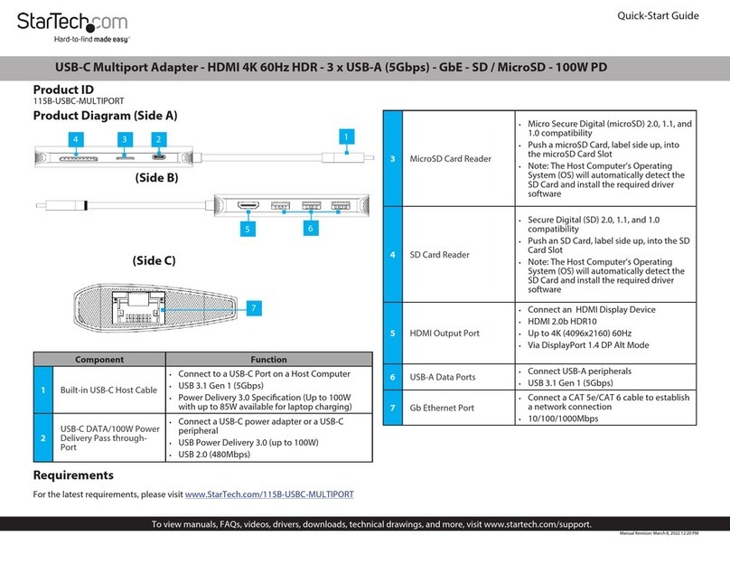 StarTech.com 115B-USBC-MULTIPORT Manuel utilisateur
