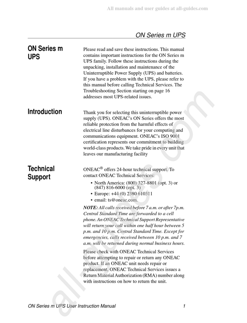 ONEAC ON Series Manuel utilisateur