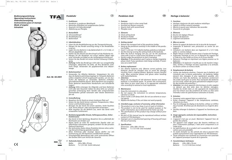 TFA 60.3001 Manuel utilisateur TFA 60.3001 Manuel utilisateur