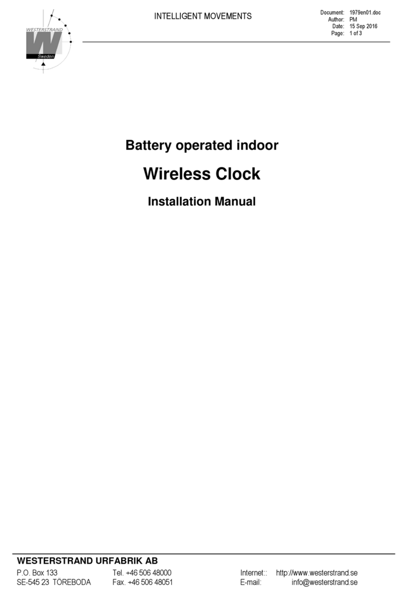 WESTERSTRAND Wireless Clock Manuel utilisateur