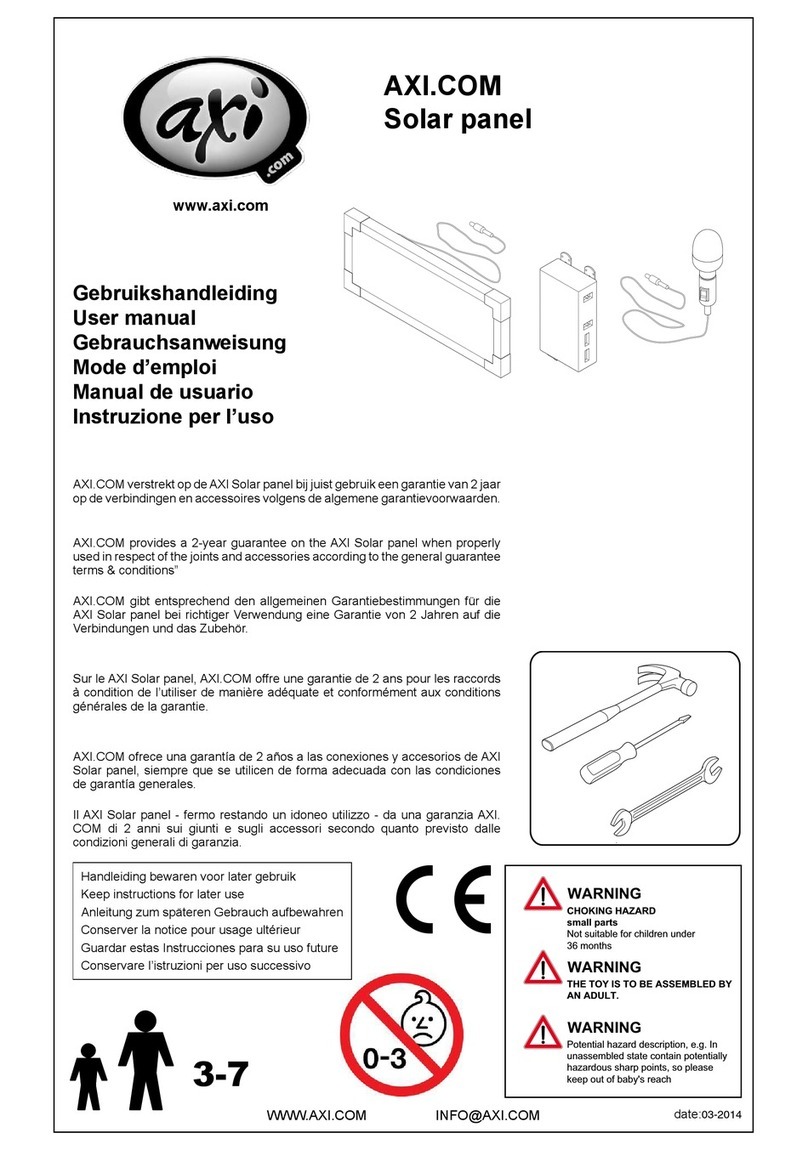 Axi Solar panel Manuel utilisateur Axi Solar panel Manuel utilisateur
