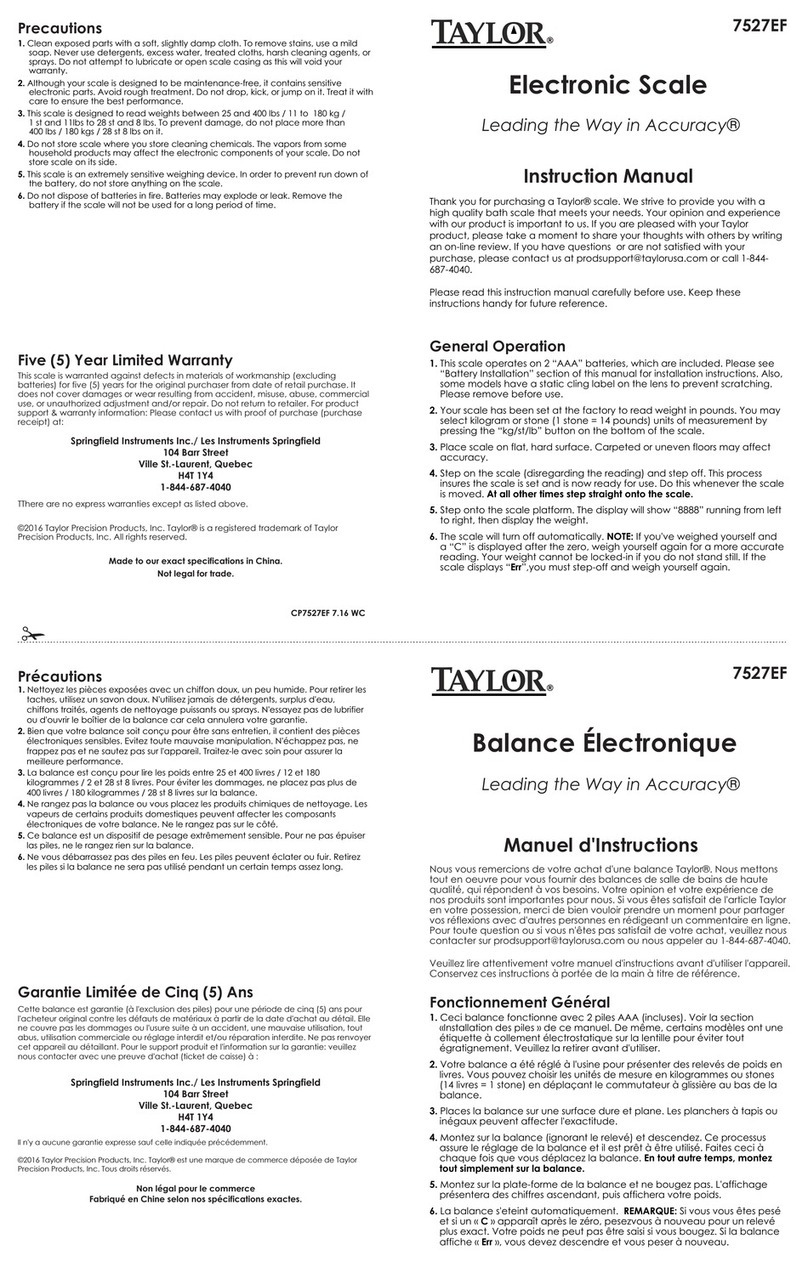 Taylor 7527EF Manuel utilisateur