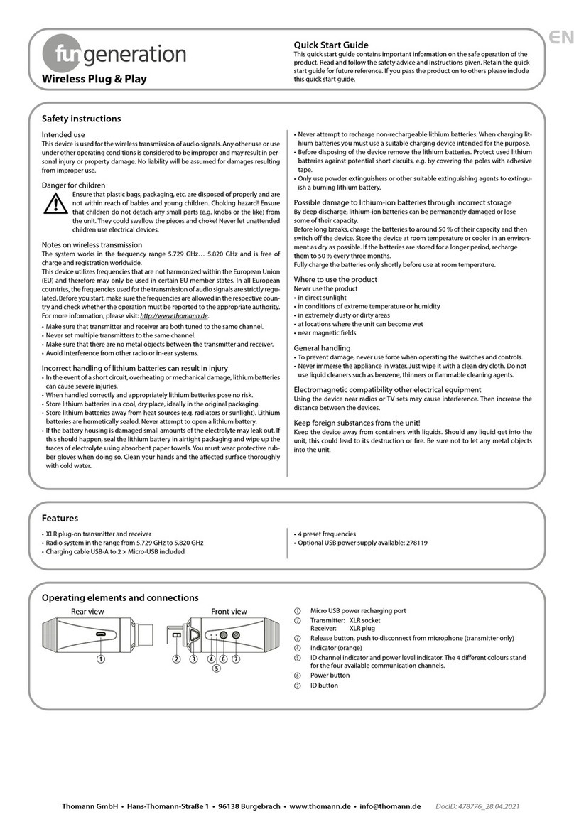 thomann Fun Generation Wireless Plug & Play Manuel utilisateur