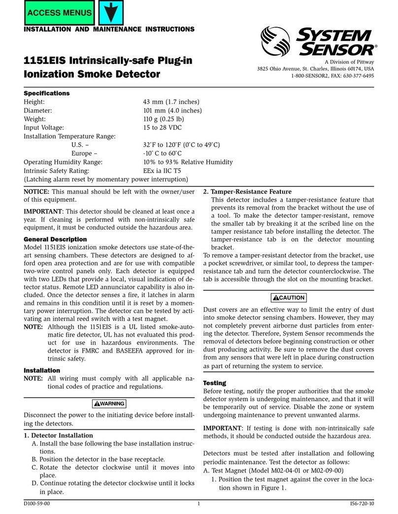 Pittway SYSTEM SENSOR 1151EIS Manuel utilisateur