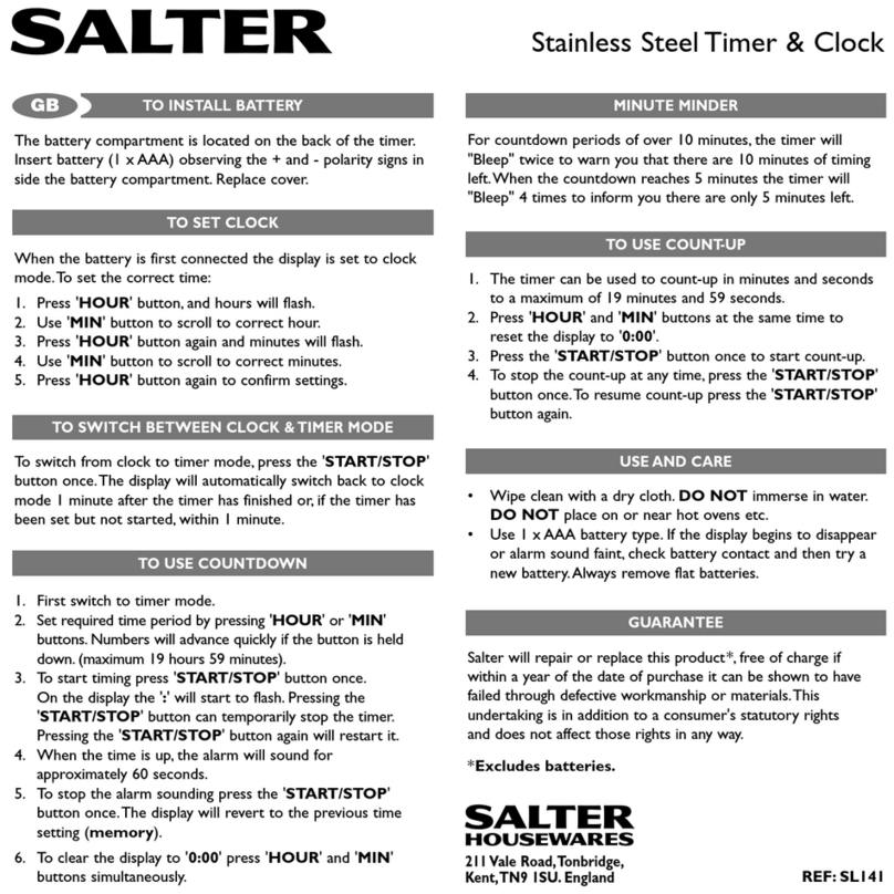 Salter SL141 Manuel utilisateur