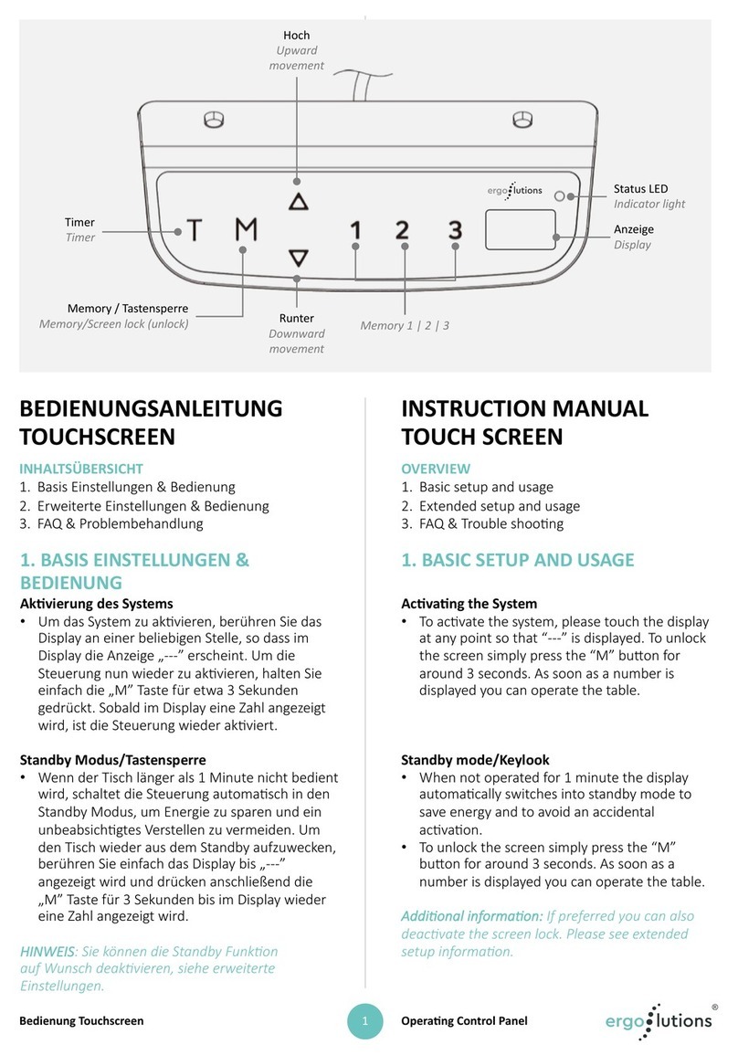 ergolutions TOUCH SCREEN Manuel utilisateur ergolutions TOUCH SCREEN Manuel utilisateur