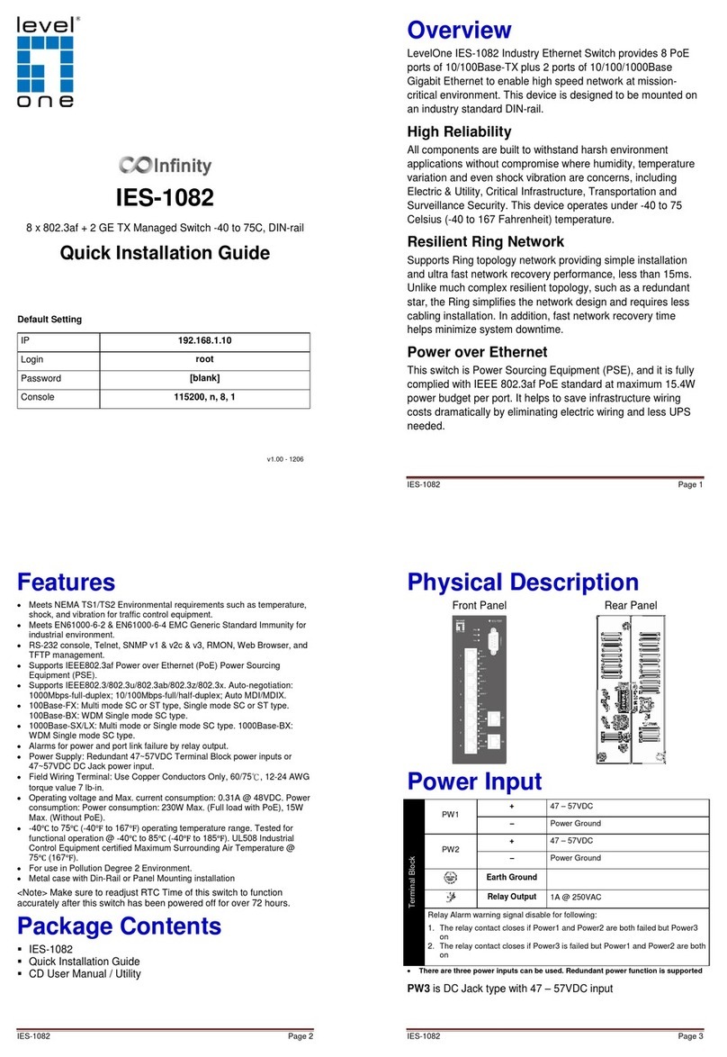 LevelOne Infinity IES-1082 Manuel utilisateur
