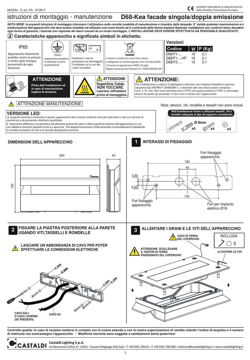 Castaldi Lighting D68-Kea Mode d’emploi
