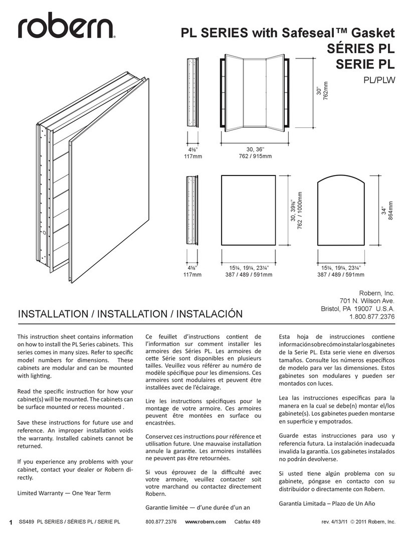 Robern PL Series Manuel utilisateur Robern PL Series Manuel utilisateur