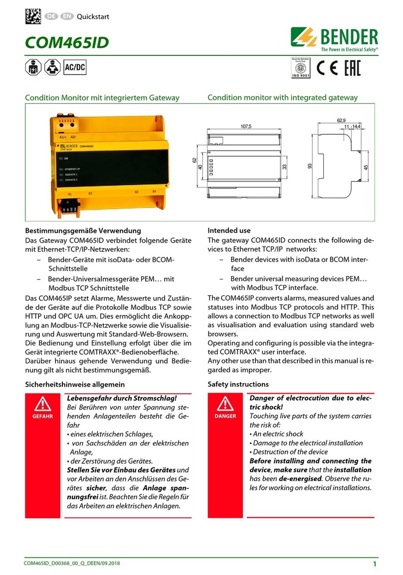 Bender COMTRAXX COM465ID Manuel utilisateur