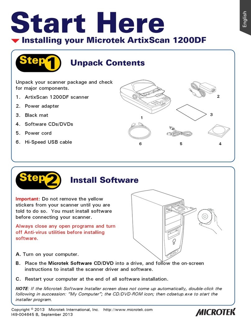 Microtek ArtixScan 1200DF Mode d’emploi