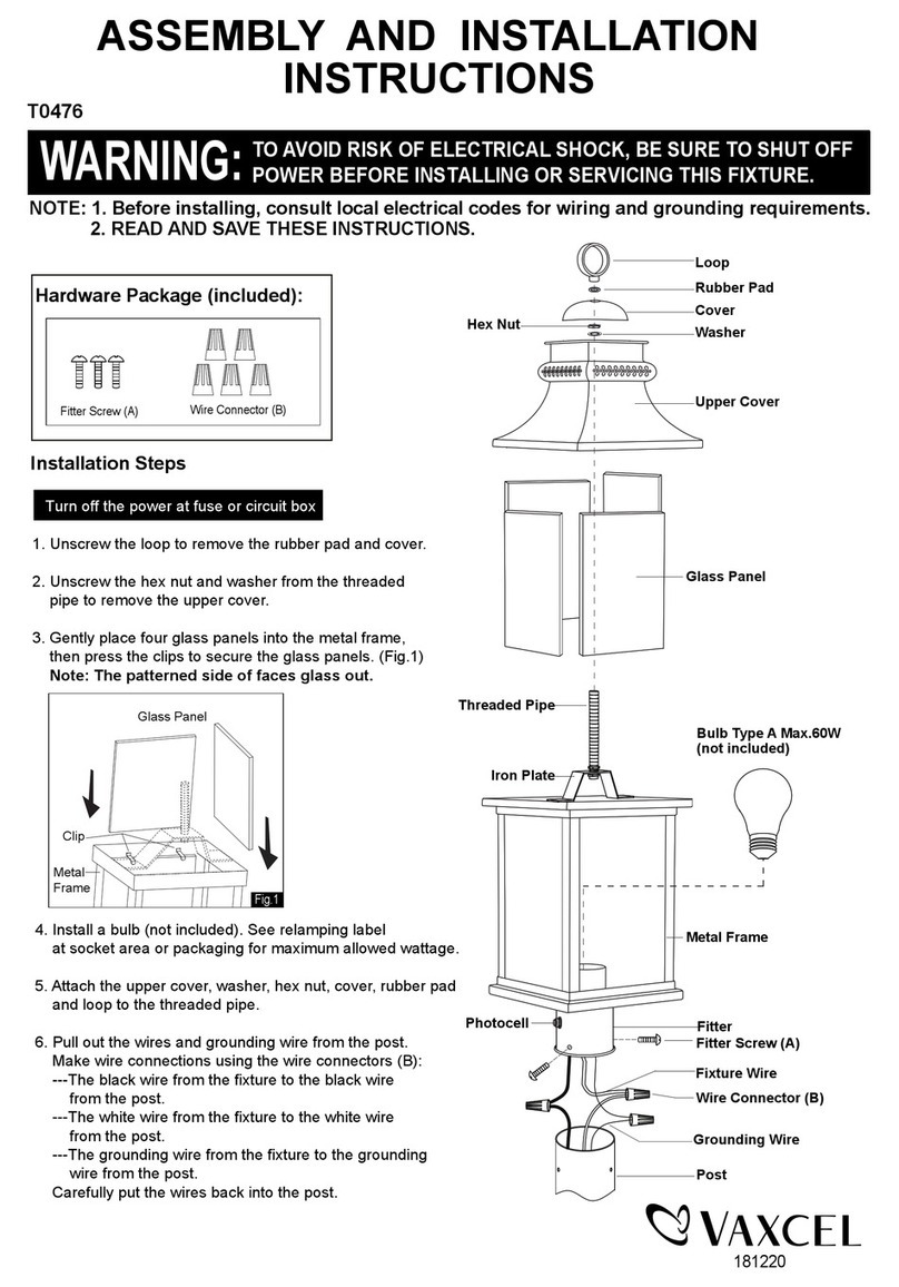 Vaxcel T0476 Manuel d'instructions