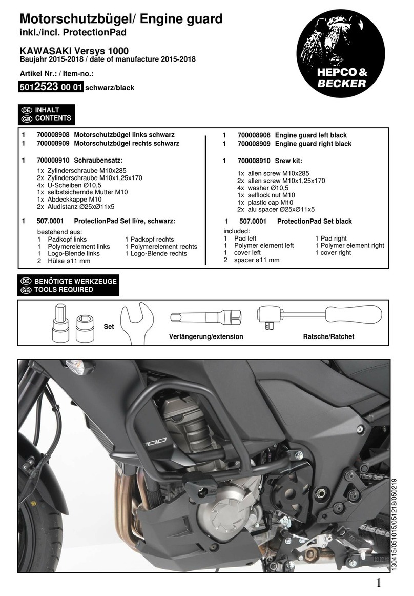 hepco & becker Engine guard Manuel utilisateur